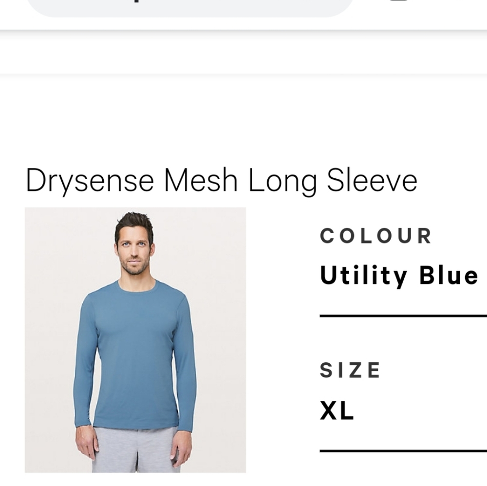 Lululemon Drysense Mesh Long Sleeve Utility Blue.